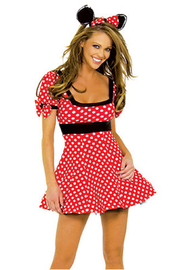 Costume Mickey Mouse White Dots Red Skirt - Click Image to Close